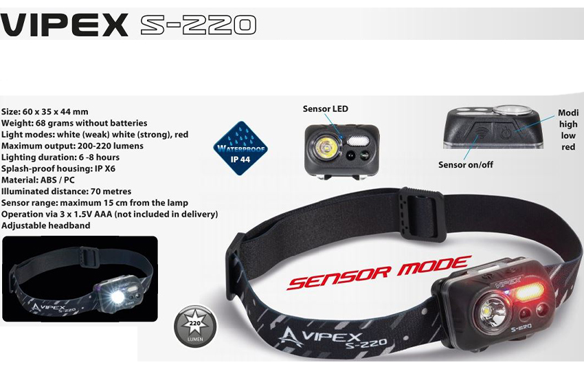 Lampada da testa Vipes S-220 Anaconda